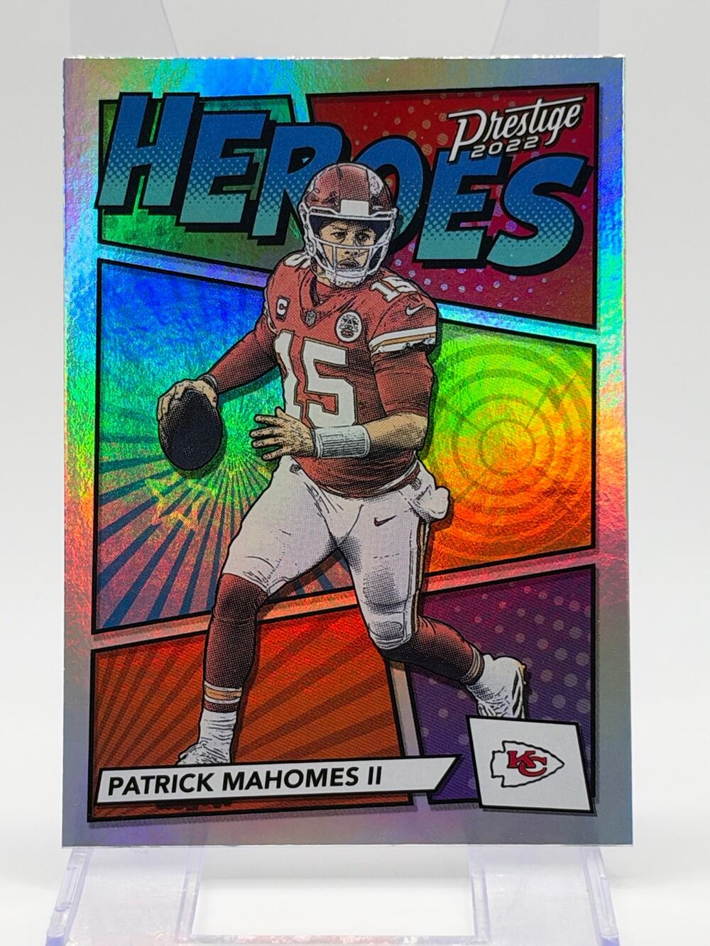 2022 Panini Prestige NFL Patrick Mahomes Heroes Holo Refractor SP KC Chiefs